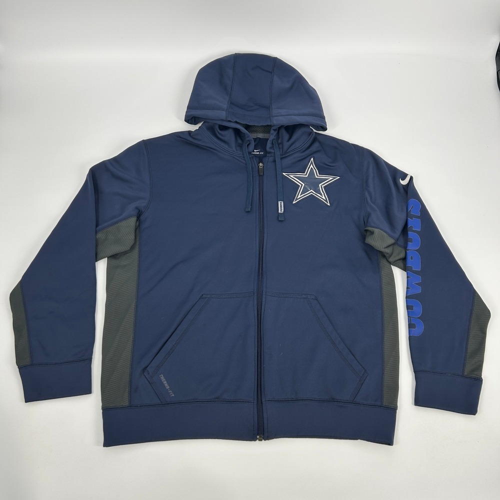 Dallas Cowboys Nike Therma-FIT‎ Full Zip Hoodie Men's M Blue NFL
